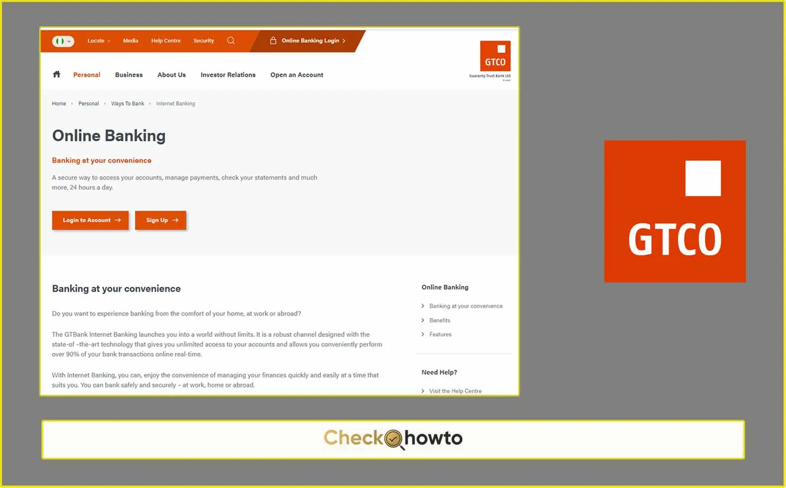 Online Banking for GTBank – Enroll and Login