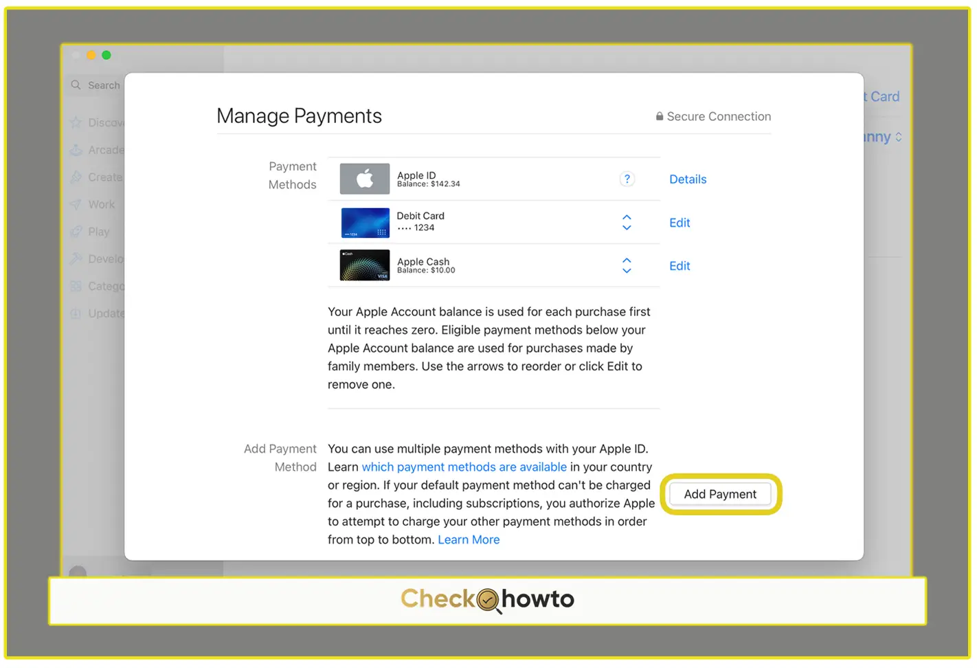 How to Add a Payment Method to your Apple ID on Mac