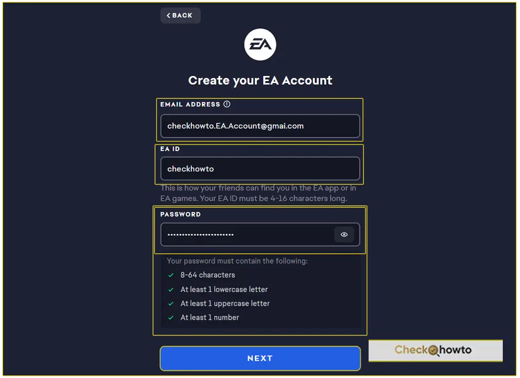 Provide other Personal Information | How to create an EA Account