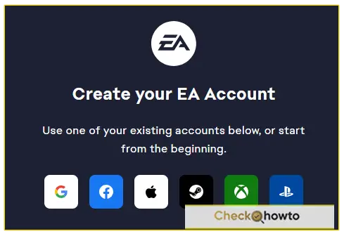 Visit the EA Website | How to create an EA Account